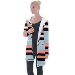 Bandes Orange/bleu/noir Longline Hooded Cardigan by kcreatif