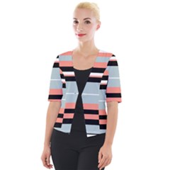 Bandes Orange/bleu/noir Cropped Button Cardigan by kcreatif