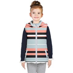 Bandes Orange/bleu/noir Kids  Hooded Puffer Vest by kcreatif