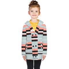 Bandes Orange/bleu/noir Kids  Double Breasted Button Coat by kcreatif