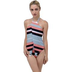 Bandes Orange/bleu/noir Go With The Flow One Piece Swimsuit