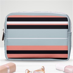 Bandes Orange/bleu/noir Make Up Pouch (medium) by kcreatif