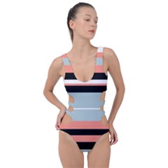 Bandes Orange/bleu/noir Side Cut Out Swimsuit