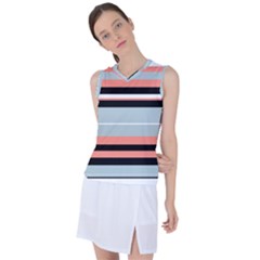 Bandes Orange/bleu/noir Women s Sleeveless Sports Top