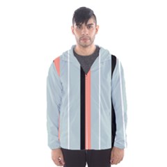 Bandes Orange/bleu/noir Men s Hooded Windbreaker by kcreatif