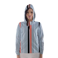 Bandes Orange/bleu/noir Women s Hooded Windbreaker by kcreatif