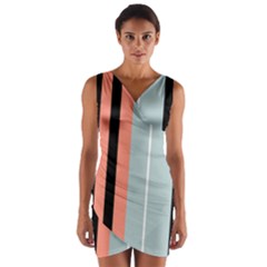 Bandes Orange/bleu/noir Wrap Front Bodycon Dress by kcreatif