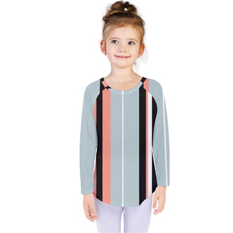 Bandes Orange/bleu/noir Kids  Long Sleeve Tee by kcreatif