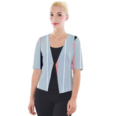 Bandes Orange/bleu/noir Cropped Button Cardigan by kcreatif