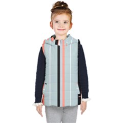 Bandes Orange/bleu/noir Kids  Hooded Puffer Vest by kcreatif