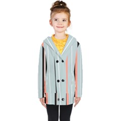 Bandes Orange/bleu/noir Kids  Double Breasted Button Coat by kcreatif