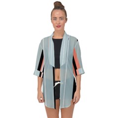 Bandes Orange/bleu/noir Open Front Chiffon Kimono by kcreatif