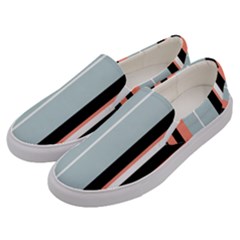 Bandes Orange/bleu/noir Men s Canvas Slip Ons by kcreatif