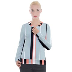 Bandes Orange/bleu/noir Casual Zip Up Jacket by kcreatif