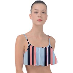 Bandes Orange/bleu/noir Frill Bikini Top