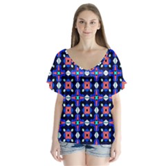 Ab 168 V-neck Flutter Sleeve Top by ArtworkByPatrick