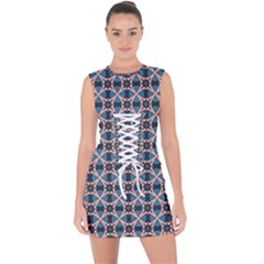 Df Alhambrine Cetta Lace Up Front Bodycon Dress by deformigo