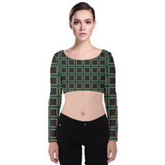 Df Bonnar Vinck Velvet Long Sleeve Crop Top by deformigo