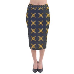 Df Ikonos Quanika Velvet Midi Pencil Skirt by deformigo