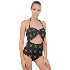 Df Ikonos Quanika Scallop Top Cut Out Swimsuit by deformigo