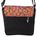 Coral Floral Paisley Flap Closure Messenger Bag (S) View1