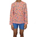 Coral Floral Paisley Kids  Long Sleeve Swimwear View1