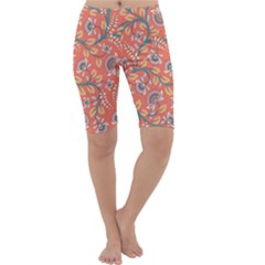 Coral Floral Paisley Cropped Leggings  by mccallacoulture