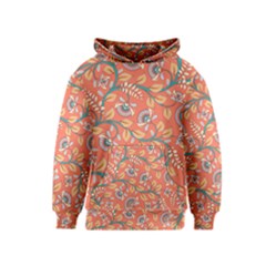 Coral Floral Paisley Kids  Pullover Hoodie by mccallacoulture