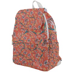 Coral Floral Paisley Top Flap Backpack by mccallacoulture