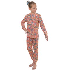 Coral Floral Paisley Kids  Long Sleeve Set 