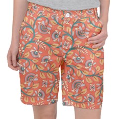 Coral Floral Paisley Pocket Shorts by mccallacoulture