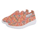 Coral Floral Paisley Women s Slip On Sneakers View2