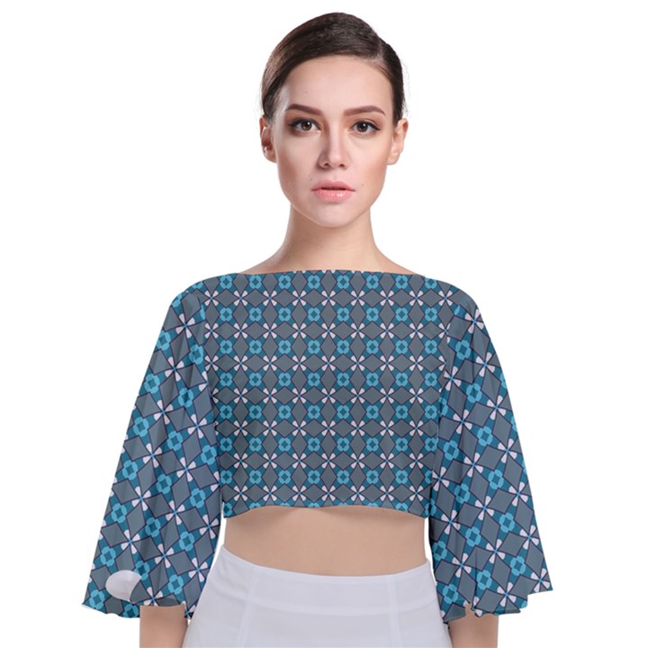 DF Monica Becket Tie Back Butterfly Sleeve Chiffon Top