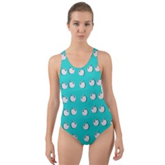 Big Apples Of Peace Cut-out Back One Piece Swimsuit by pepitasart