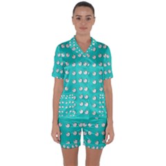 Big Apples Of Peace Satin Short Sleeve Pyjamas Set by pepitasart