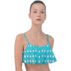 Big Apples Of Peace Frill Bikini Top