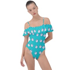 Big Apples Of Peace Frill Detail One Piece Swimsuit