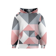 Pink, Gray, And White Geometric Kids  Pullover Hoodie by mccallacoulture