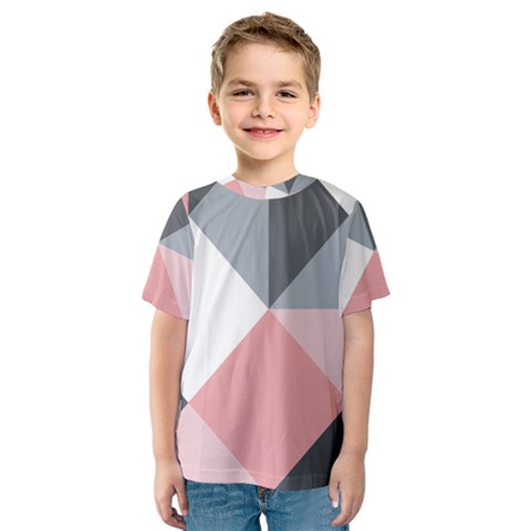 Pink, Gray, And White Geometric Kids  Sport Mesh Tee by mccallacoulture