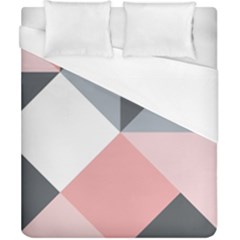 Pink, Gray, And White Geometric Duvet Cover (california King Size) by mccallacoulture