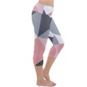 Pink, Gray, and White Geometric Capri Yoga Leggings View3