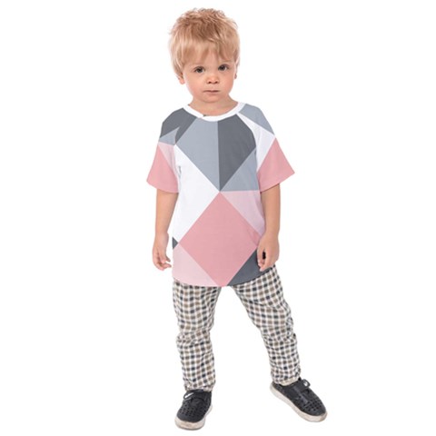 Pink, Gray, And White Geometric Kids  Raglan Tee by mccallacoulture