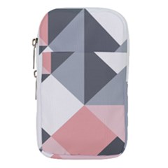 Pink, Gray, And White Geometric Waist Pouch (small)