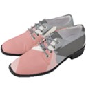 Pink, Gray, and White Geometric Women Heeled Oxford Shoes View2