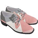 Pink, Gray, and White Geometric Women Heeled Oxford Shoes View3