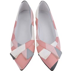 Pink, Gray, And White Geometric Women s Bow Heels