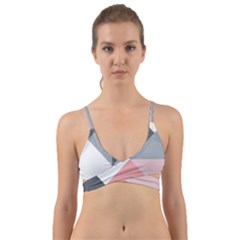 Pink, Gray, And White Geometric Wrap Around Bikini Top