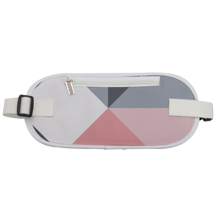 Pink, Gray, and White Geometric Rounded Waist Pouch