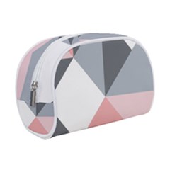 Pink, Gray, And White Geometric Makeup Case (small)