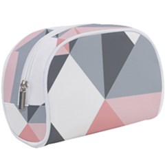 Pink, Gray, And White Geometric Makeup Case (large)